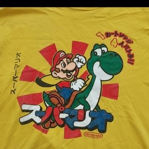 T-shirt Large 2009 Nintendo Video Game Japanese Mario Yoshi Yellow Delta Pro Tag
